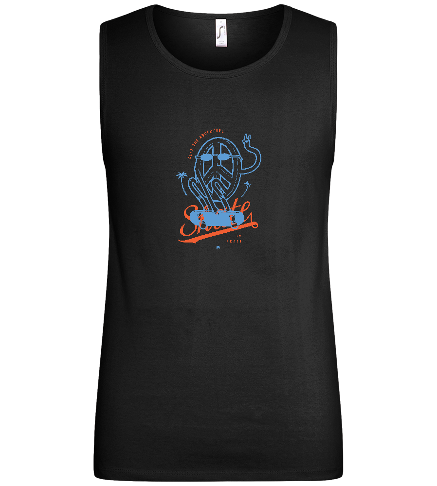 Skate Peace Design - Basic men's tank top_DEEP BLACK_front