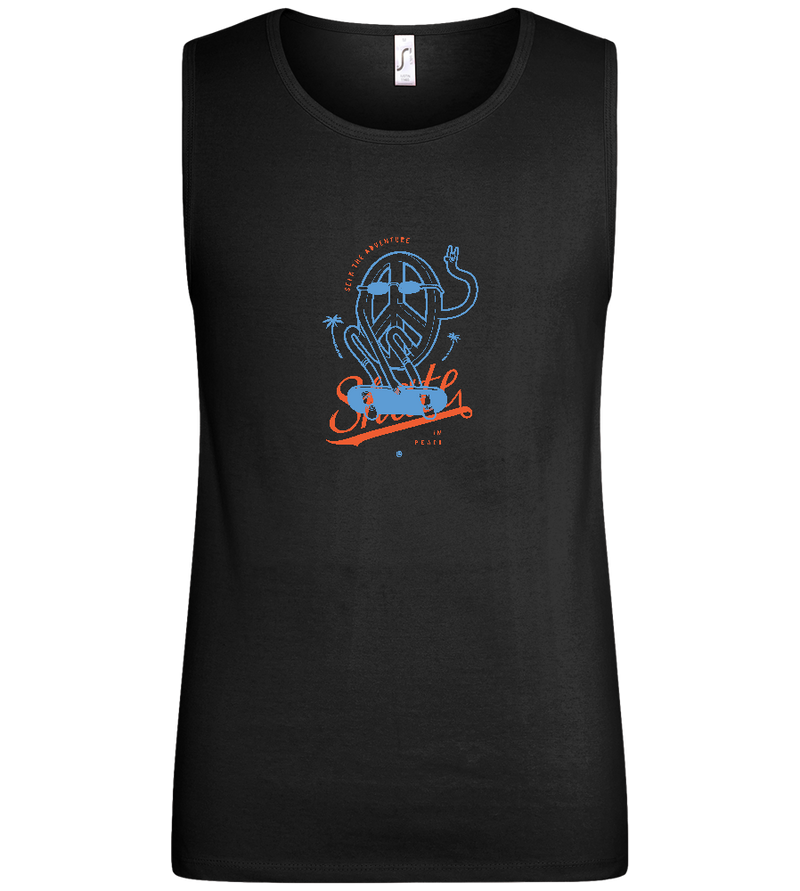 Skate Peace Design - Basic men's tank top_DEEP BLACK_front