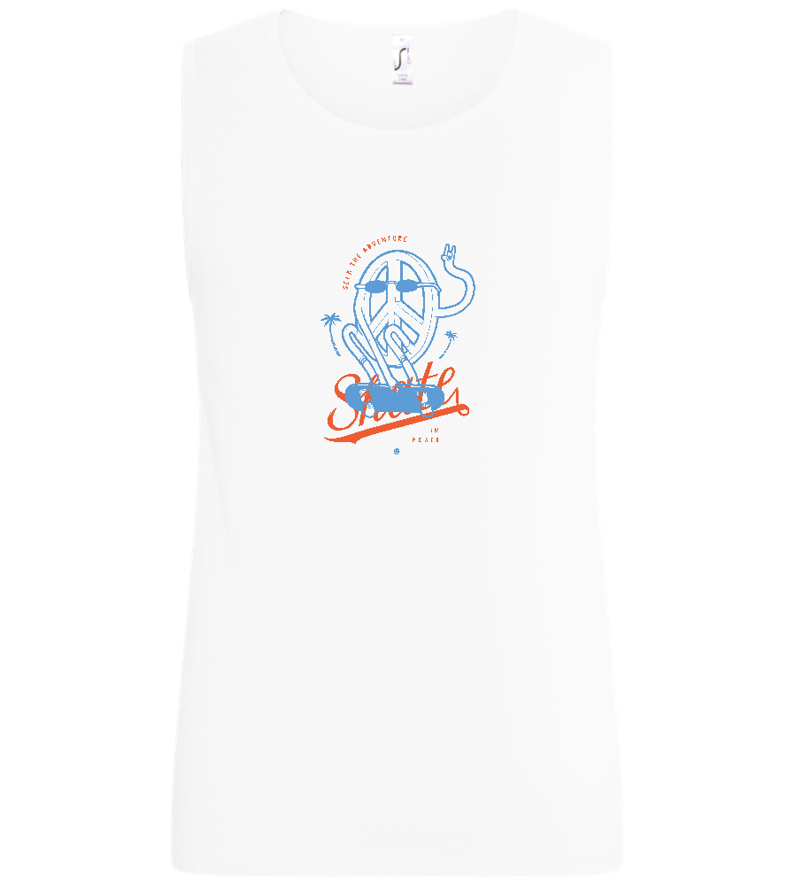 Skate Peace Design - Basic men's tank top_WHITE_front