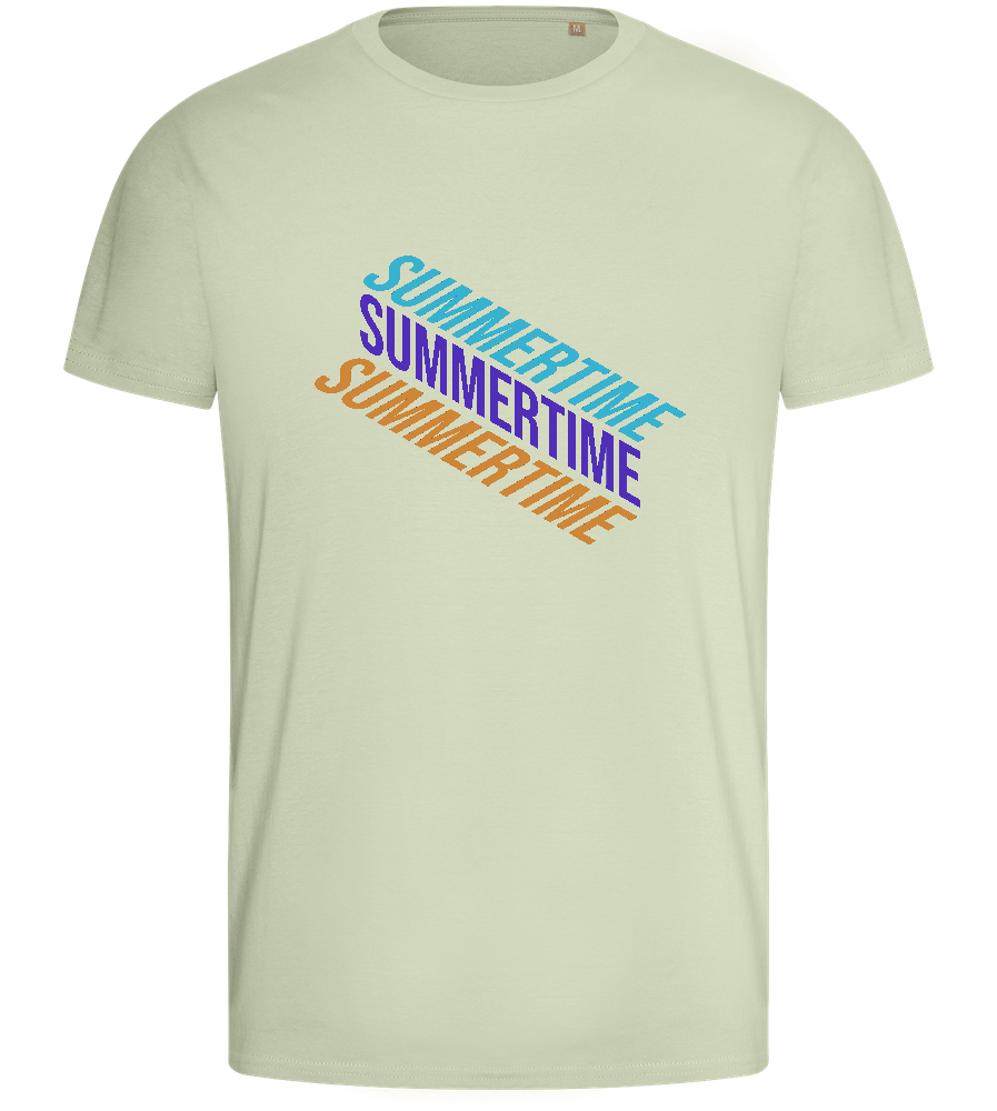 Summertime Text Design - Basic men's fitted t-shirt_SILESTONE_front