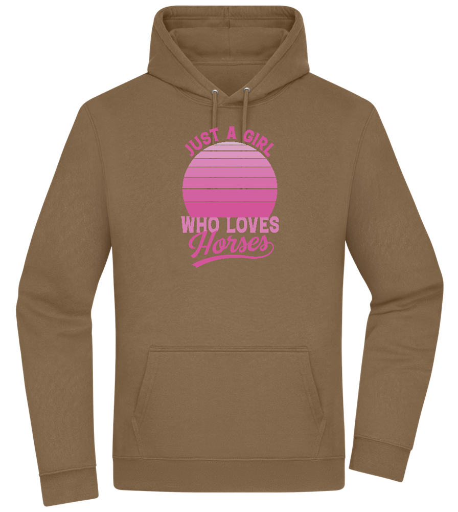 Just a Girl Who Loves Horses Design - Premium Essential Unisex Hoodie_ARMY_front