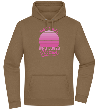 Just a Girl Who Loves Horses Design - Premium Essential Unisex Hoodie_ARMY_front