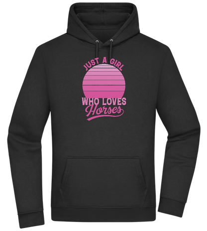 Just a Girl Who Loves Horses Design - Premium Essential Unisex Hoodie_BLACK_front