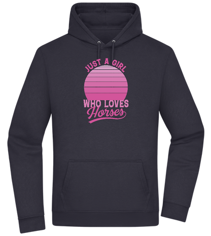 Just a Girl Who Loves Horses Design - Premium Essential Unisex Hoodie_FRENCH NAVY_front