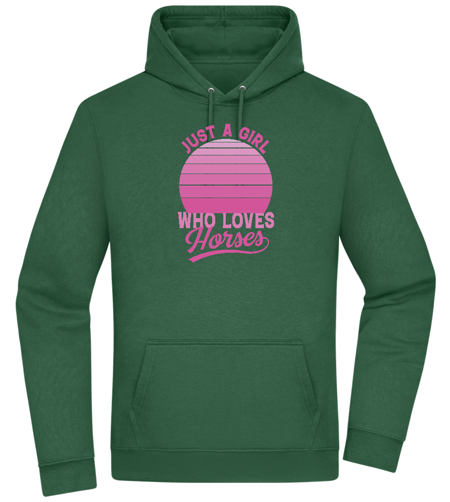 Just a Girl Who Loves Horses Design - Premium Essential Unisex Hoodie_GREEN BOTTLE_front