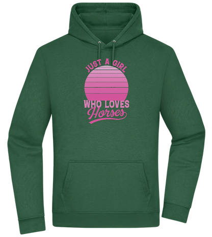 Just a Girl Who Loves Horses Design - Premium Essential Unisex Hoodie_GREEN BOTTLE_front