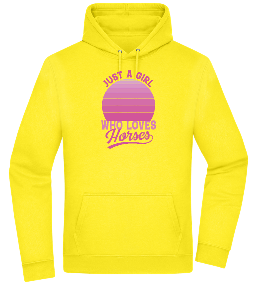 Just a Girl Who Loves Horses Design - Premium Essential Unisex Hoodie_YELLOW_front