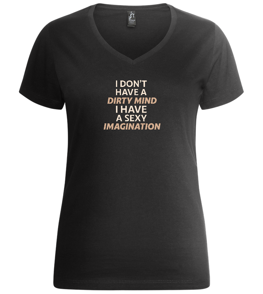 Sexy Imagination Design - Premium women's v-neck t-shirt_DEEP BLACK_front