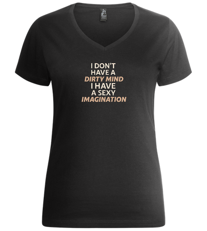 Sexy Imagination Design - Premium women's v-neck t-shirt_DEEP BLACK_front