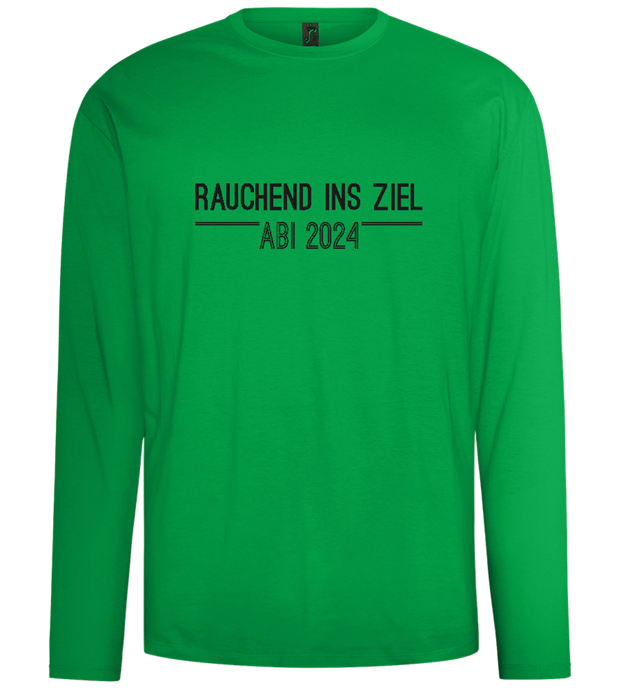 Rauchend Ins Ziel Design - Comfort men's long sleeve t-shirt_MEADOW GREEN_front