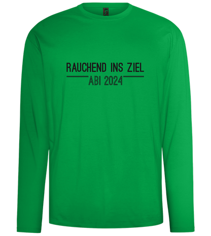 Rauchend Ins Ziel Design - Comfort men's long sleeve t-shirt_MEADOW GREEN_front