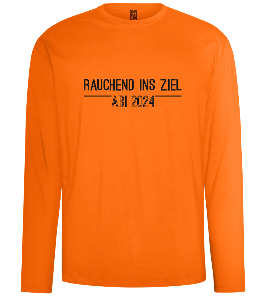 Rauchend Ins Ziel Design - Comfort men's long sleeve t-shirt_ORANGE_front