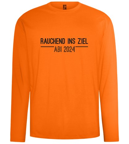 Rauchend Ins Ziel Design - Comfort men's long sleeve t-shirt_ORANGE_front