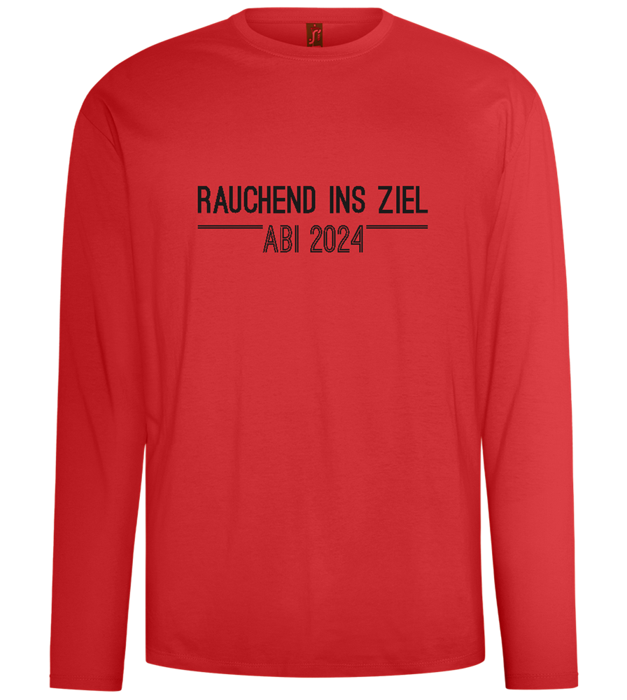 Rauchend Ins Ziel Design - Comfort men's long sleeve t-shirt_RED_front