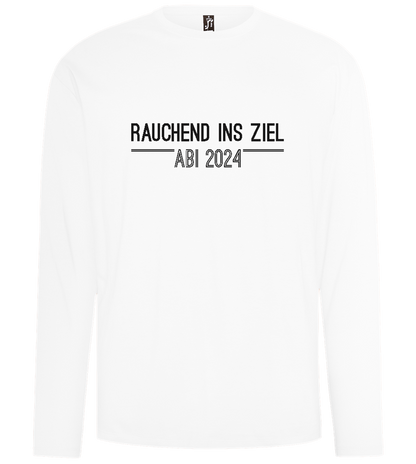 Rauchend Ins Ziel Design - Comfort men's long sleeve t-shirt_WHITE_front