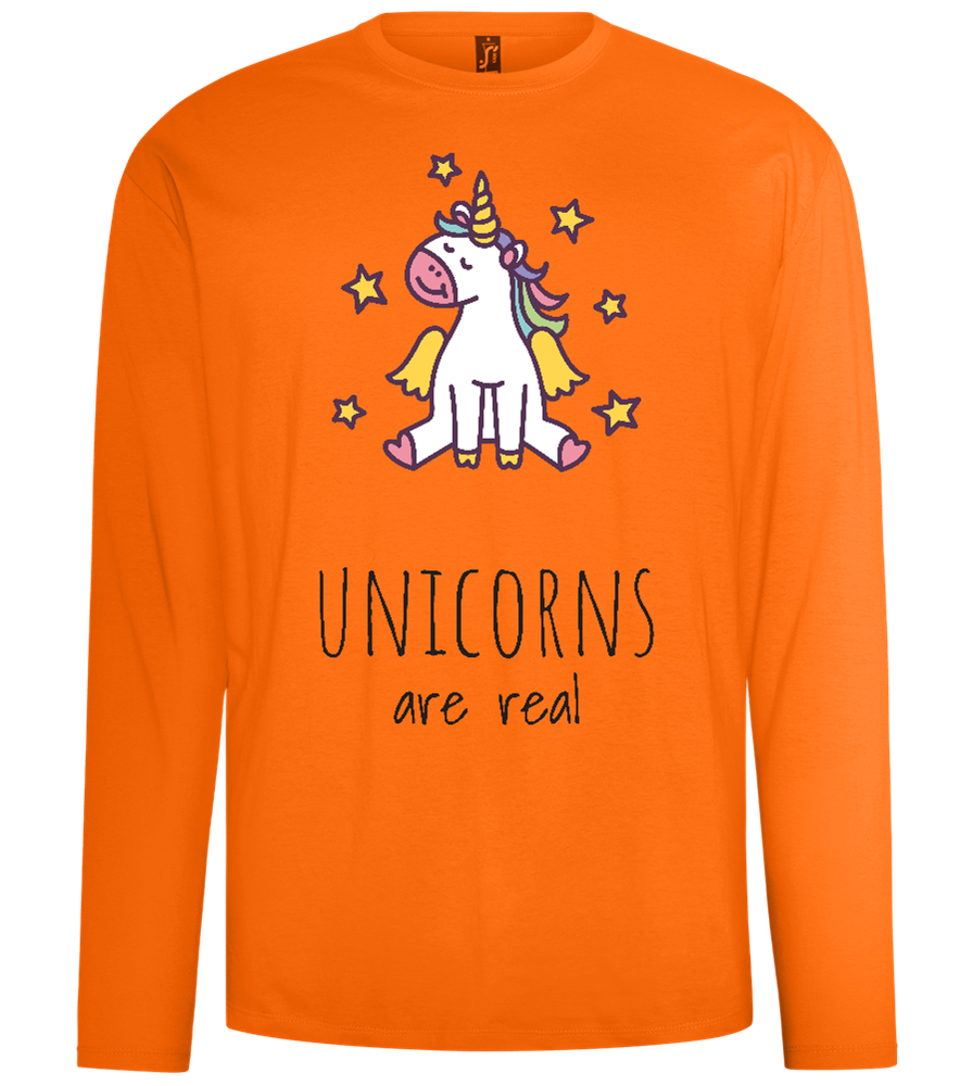 Unicorns Are Real Design - Comfort men's long sleeve t-shirt_ORANGE_front