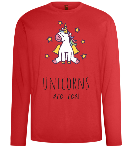 Unicorns Are Real Design - Comfort men's long sleeve t-shirt_RED_front