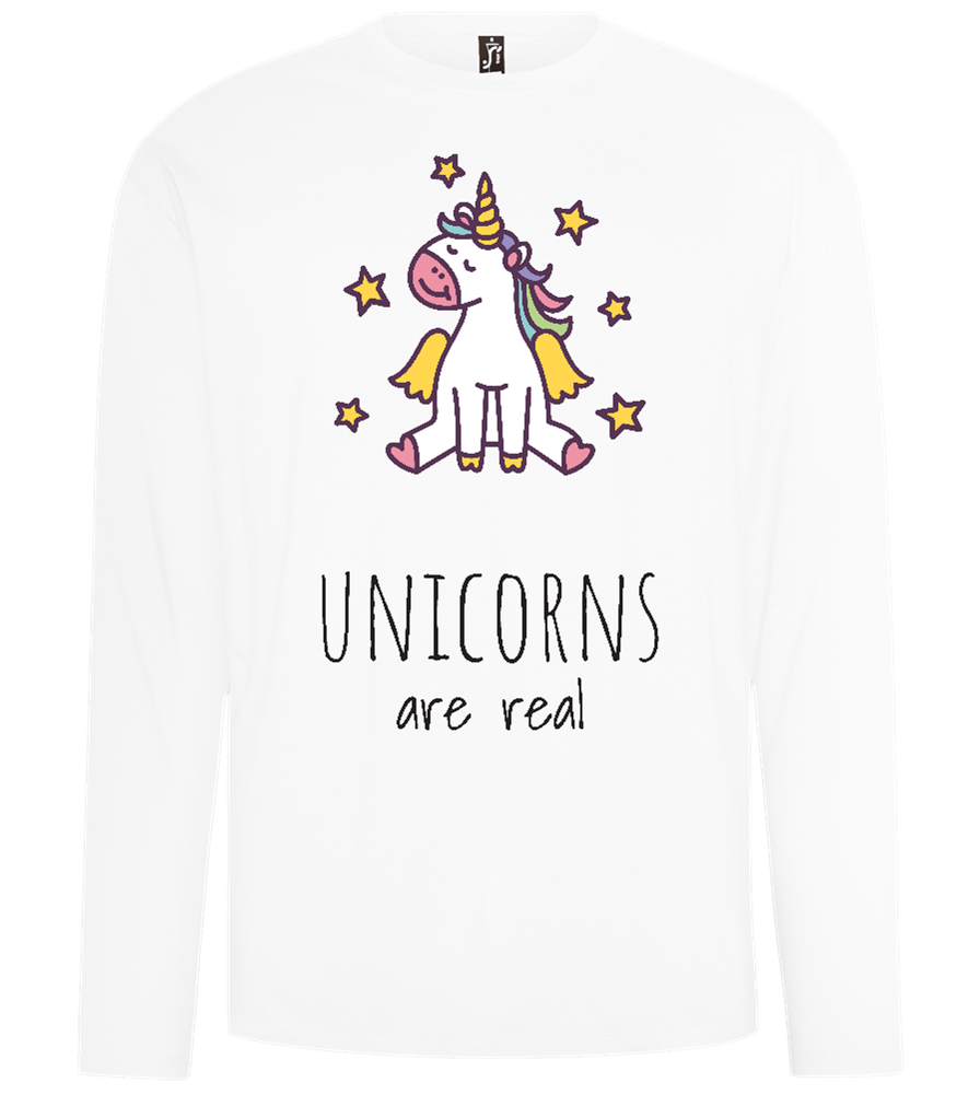 Unicorns Are Real Design - Comfort men's long sleeve t-shirt_WHITE_front