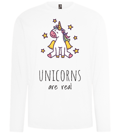 Unicorns Are Real Design - Comfort men's long sleeve t-shirt_WHITE_front