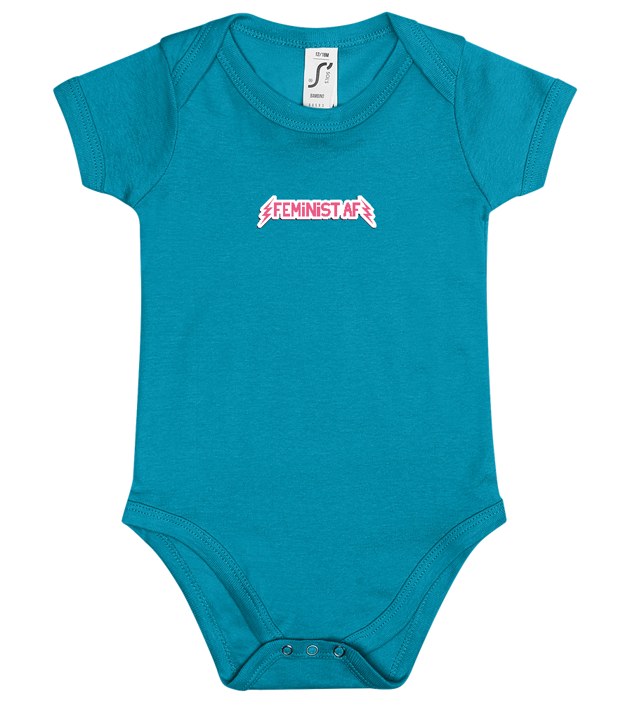 Feminist AF Design - Baby bodysuit_TURQUOISE_front