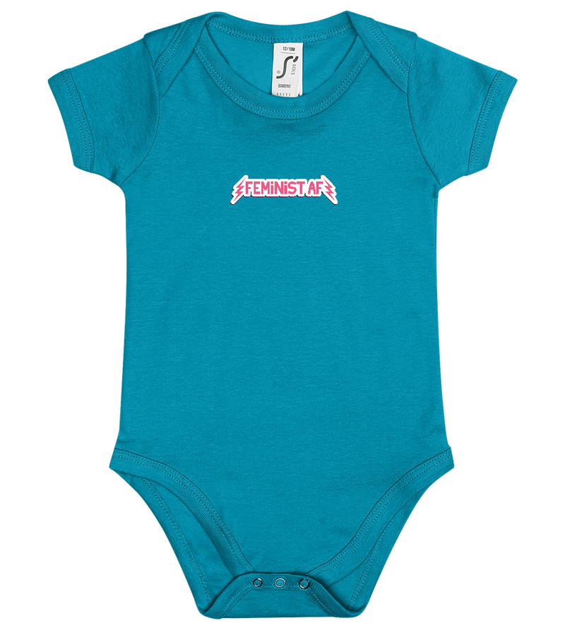 Feminist AF Design - Baby bodysuit_TURQUOISE_front