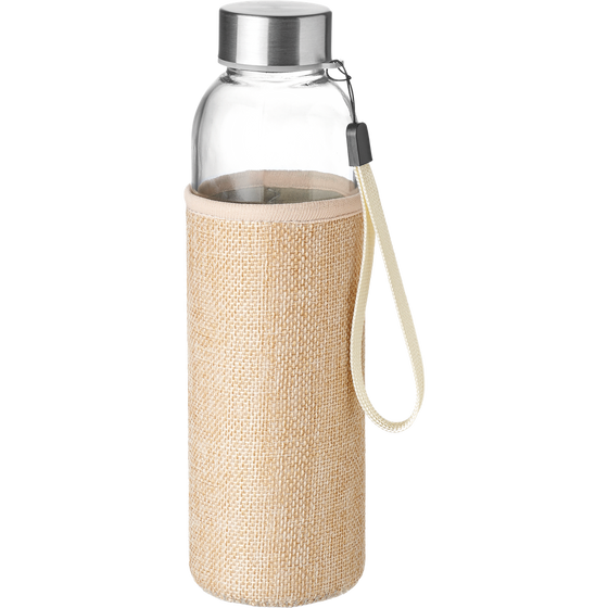 Glass Bottle with Jute Pouch_BEIGE_front