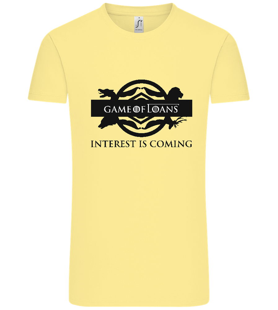 Interest is Coming Design - Comfort Unisex T-Shirt_AMARELO CLARO_front