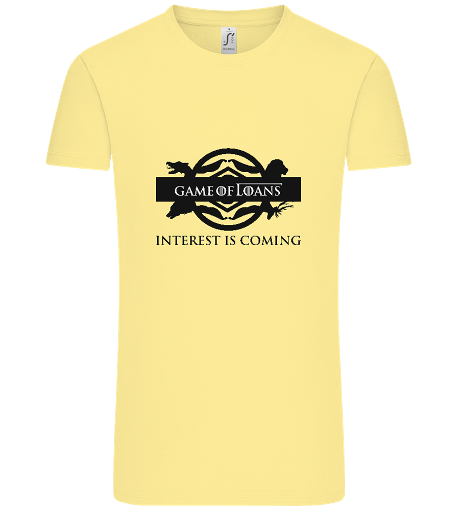 Interest is Coming Design - Comfort Unisex T-Shirt_AMARELO CLARO_front
