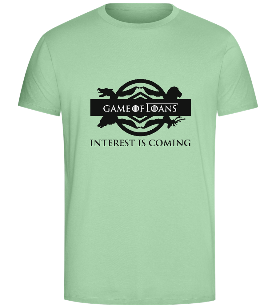 Interest is Coming Design - Comfort Unisex T-Shirt_ICE GREEN_front