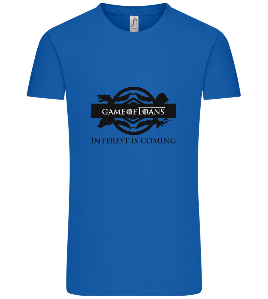 Interest is Coming Design - Comfort Unisex T-Shirt_ROYAL_front