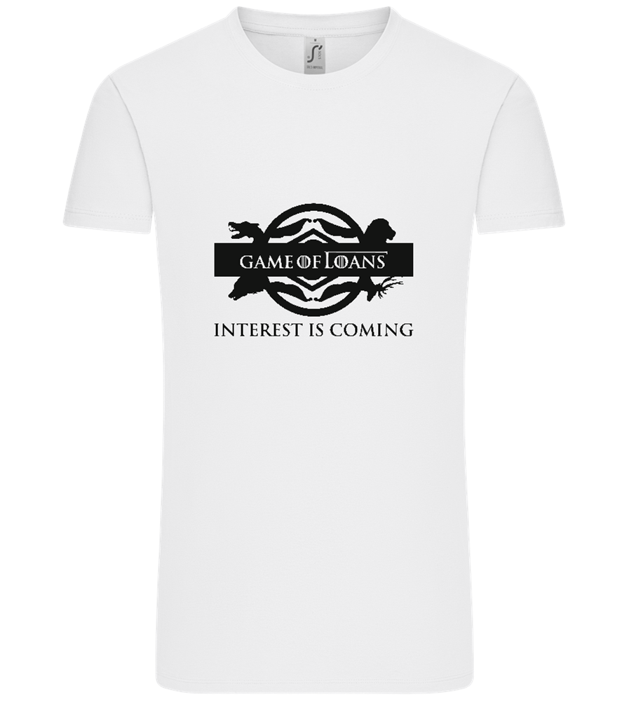 Interest is Coming Design - Comfort Unisex T-Shirt_WHITE_front