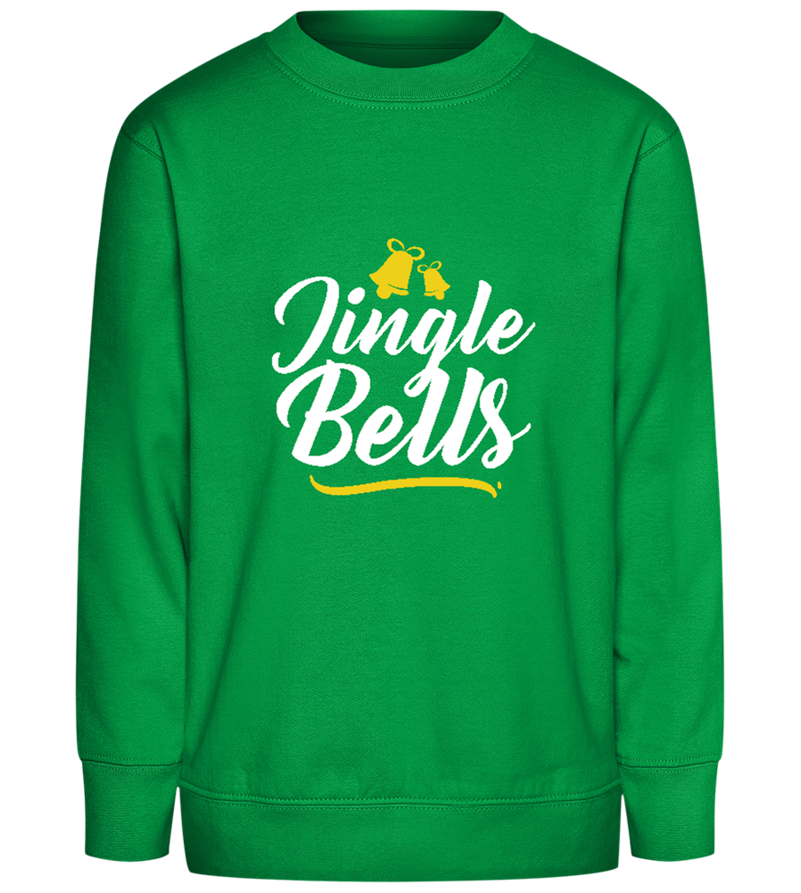 Christmas Jingle Bells Design - Comfort Kids Sweater_MEADOW GREEN_front