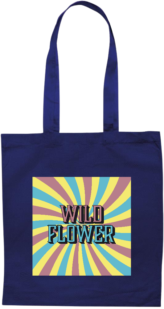 Wild Flower Design - Premium colored cotton tote bag_BLUE_front