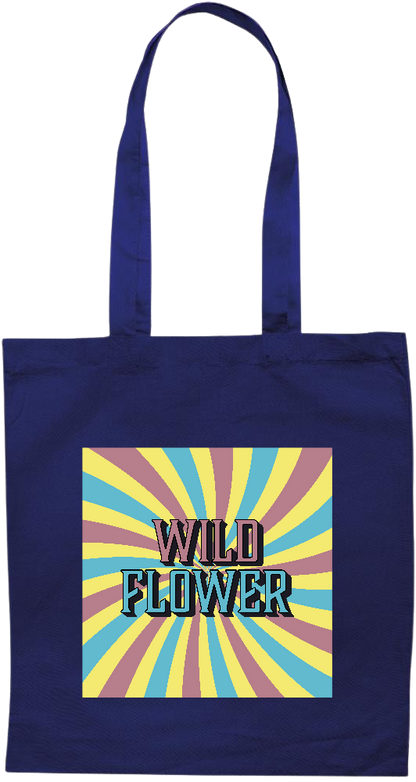 Wild Flower Design - Premium colored cotton tote bag_BLUE_front