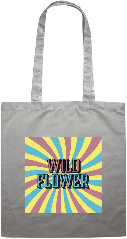 Wild Flower Design - Premium colored cotton tote bag_GREY_front