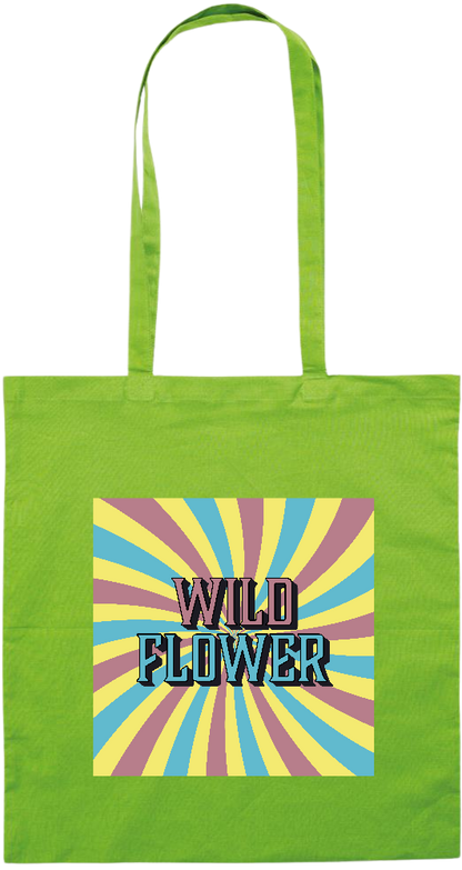 Wild Flower Design - Premium colored cotton tote bag_LIME_front