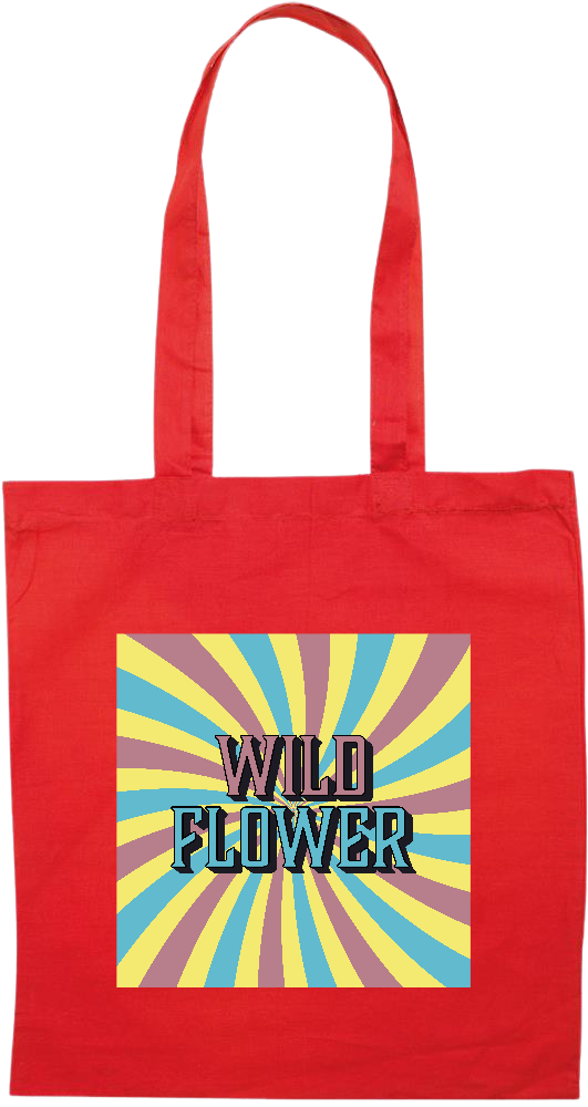 Wild Flower Design - Premium colored cotton tote bag_RED_front