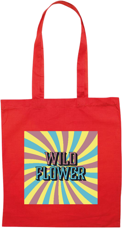 Wild Flower Design - Premium colored cotton tote bag_RED_front