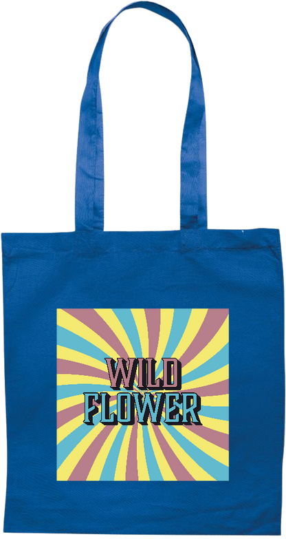 Wild Flower Design - Premium colored cotton tote bag_ROYAL BLUE_front