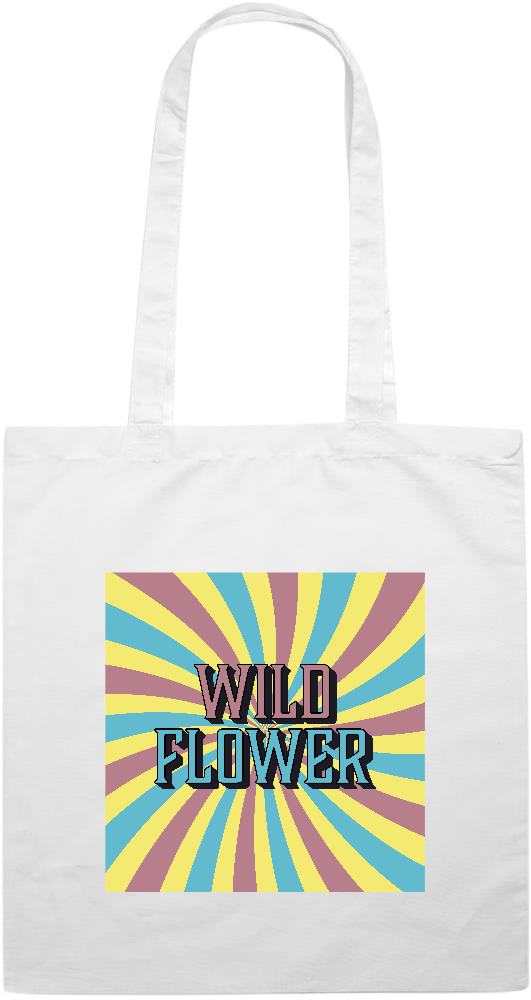 Wild Flower Design - Premium colored cotton tote bag_WHITE_front