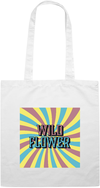 Wild Flower Design - Premium colored cotton tote bag_WHITE_front