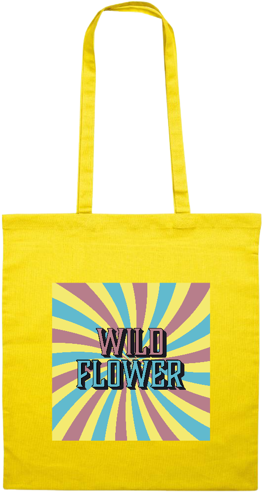 Wild Flower Design - Premium colored cotton tote bag_YELLOW_front