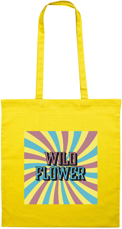 Wild Flower Design - Premium colored cotton tote bag_YELLOW_front