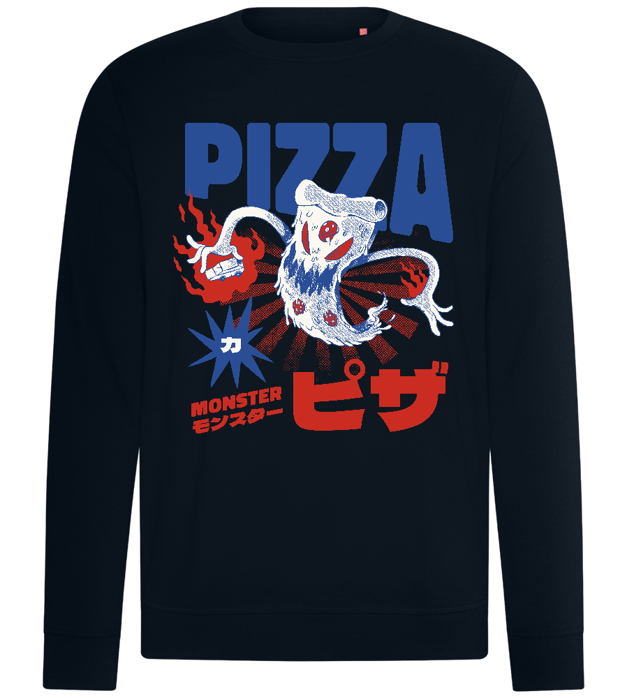 Pizza Monster Design - Comfort unisex sweater_BLACK_front