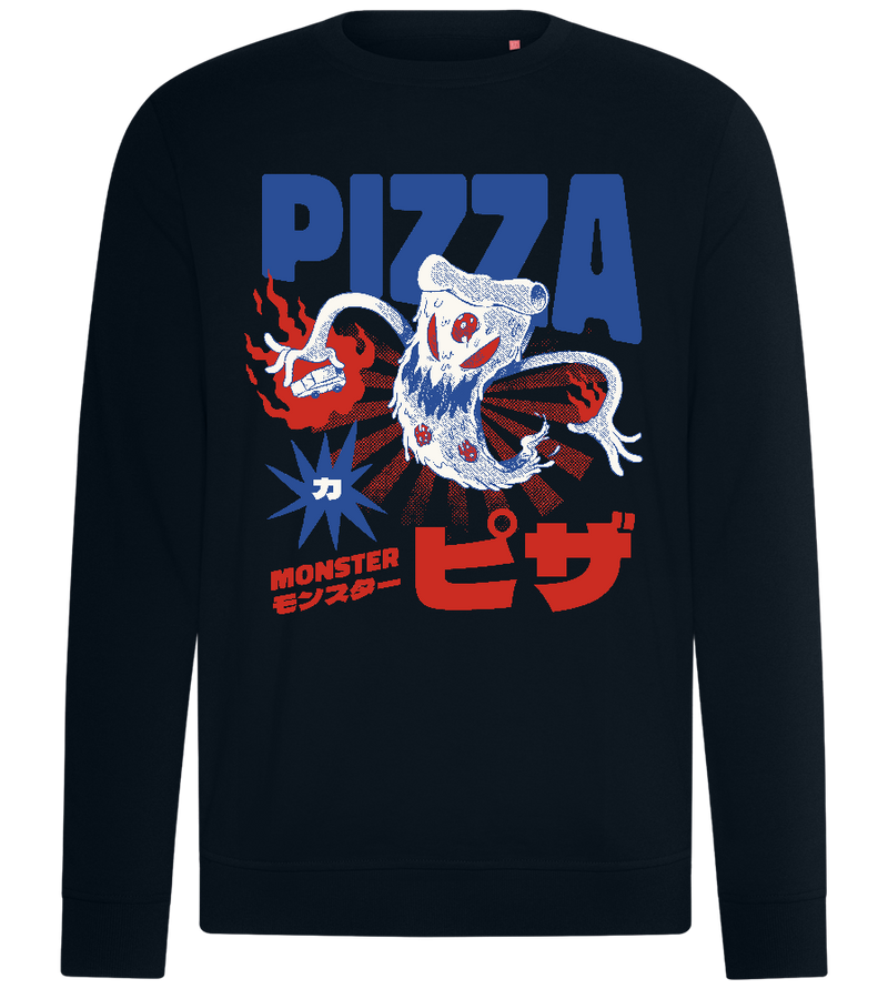 Pizza Monster Design - Comfort unisex sweater_BLACK_front
