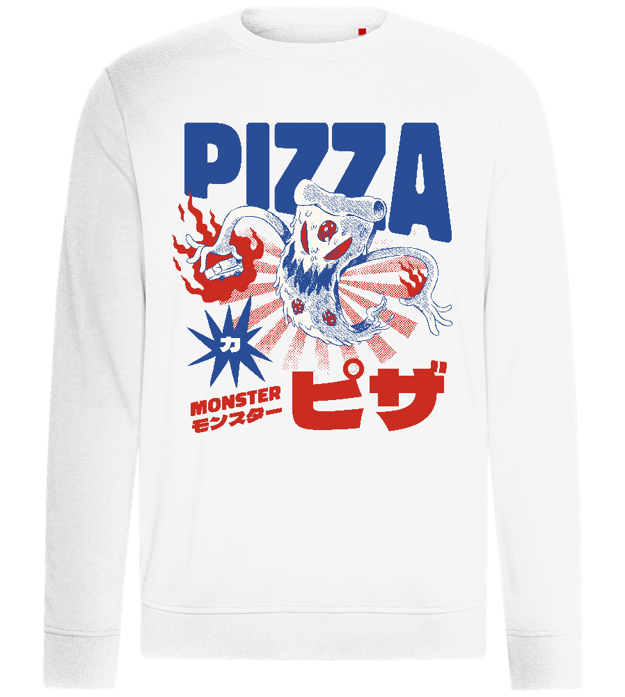 Pizza Monster Design - Comfort unisex sweater_WHITE_front