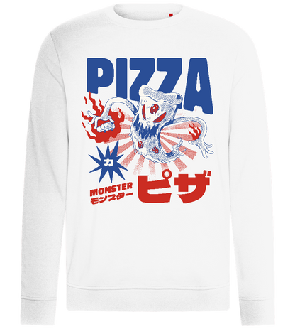 Pizza Monster Design - Comfort unisex sweater_WHITE_front