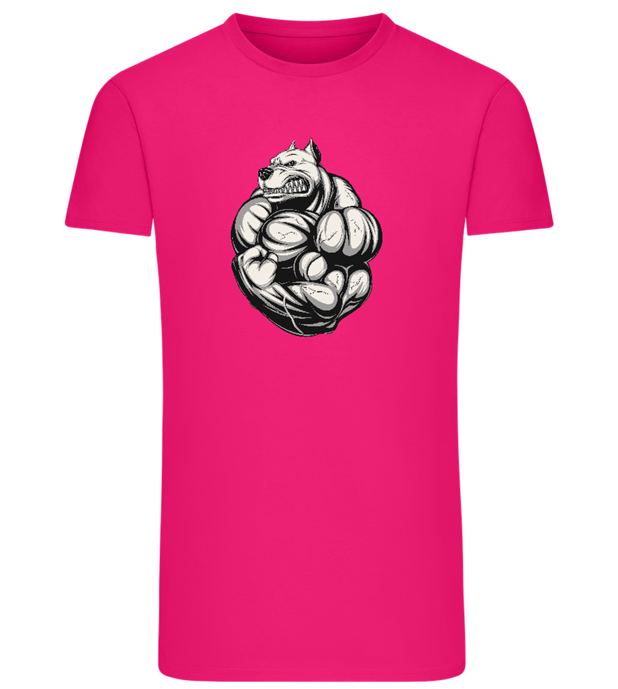 Dog Flex Design - Comfort men's fitted t-shirt_FUCHSIA_front