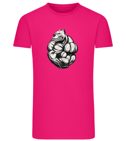 Dog Flex Design - Comfort men's fitted t-shirt_FUCHSIA_front