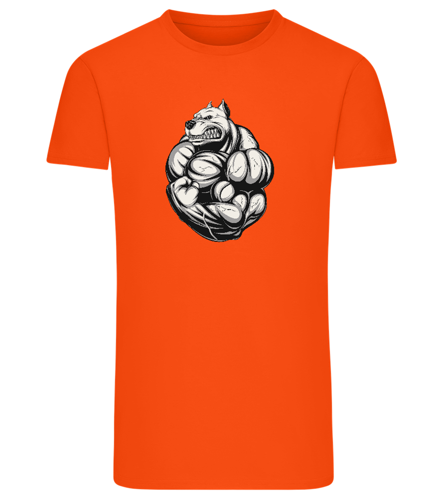 Dog Flex Design - Comfort men's fitted t-shirt_ORANGE_front